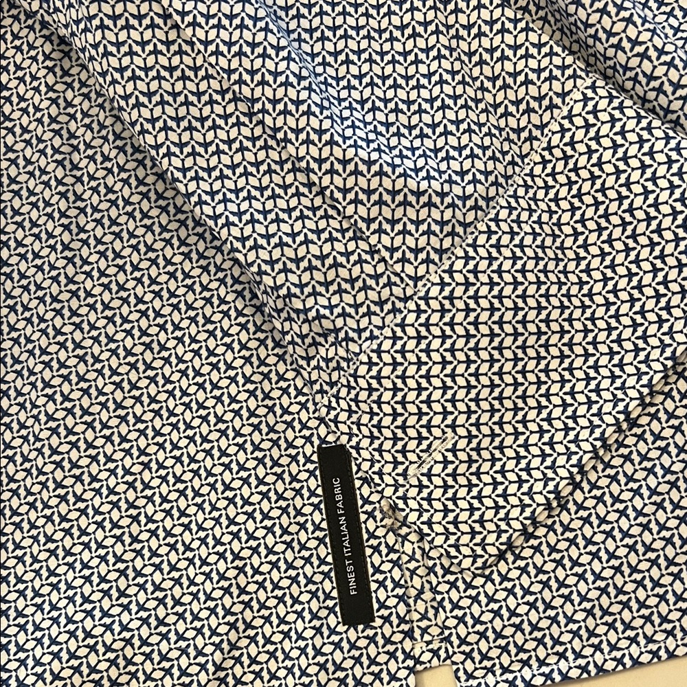 Boss Men's Navy and White Geometric Shirt - Picture 4 of 5